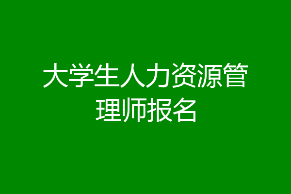 大学生人力资源管理师报名
