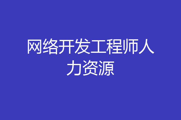 网络开发工程师人力资源