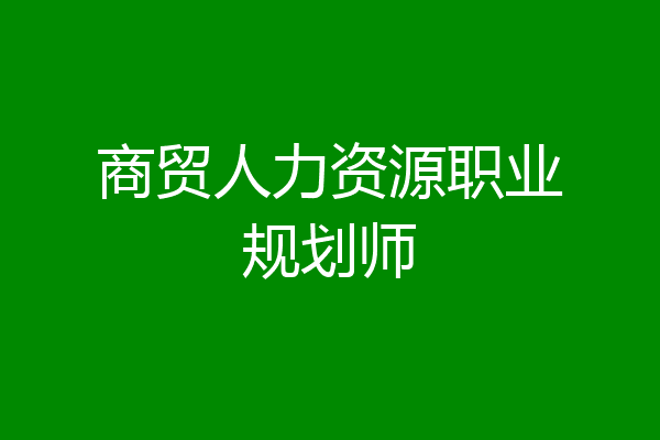 商贸人力资源职业规划师
