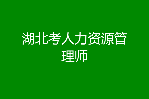 湖北考人力资源管理师