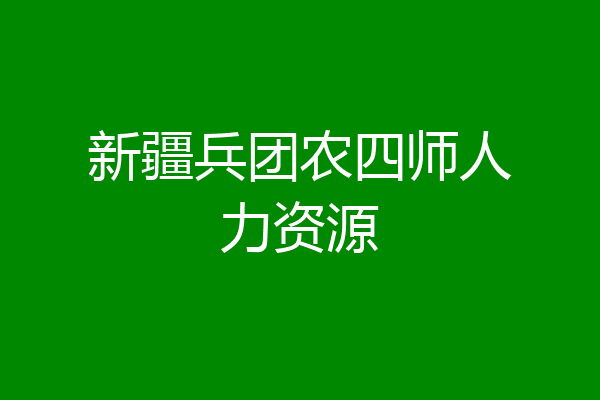新疆兵团农四师人力资源