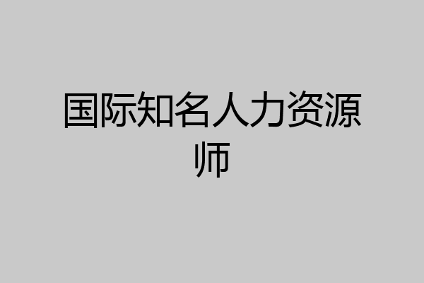 国际知名人力资源师