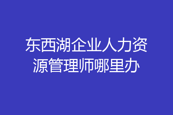 东西湖企业人力资源管理师哪里办