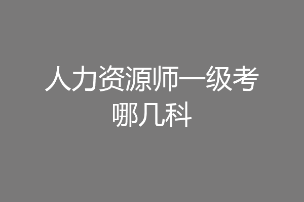 人力资源师一级考哪几科