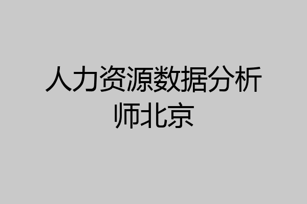 人力资源数据分析师北京