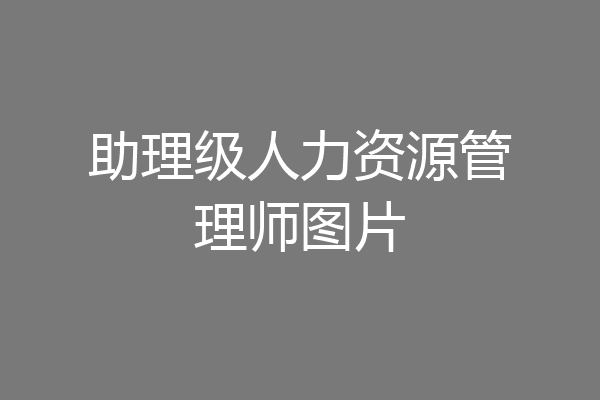 助理级人力资源管理师图片