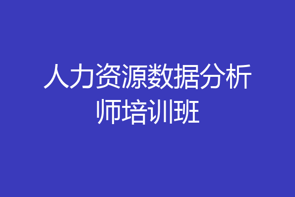 人力资源数据分析师培训班