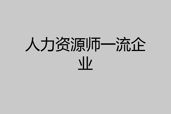 人力资源师一流企业