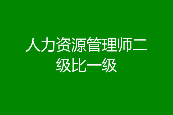 人力资源管理师二级比一级