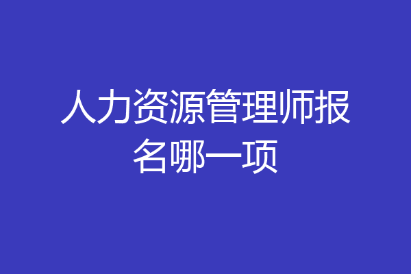 人力资源管理师报名哪一项