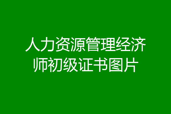人力资源管理经济师初级证书图片