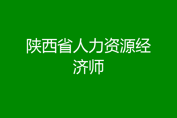 陕西省人力资源经济师