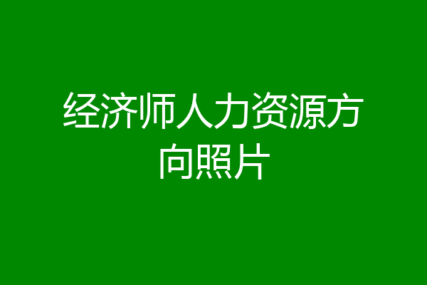 经济师人力资源方向照片