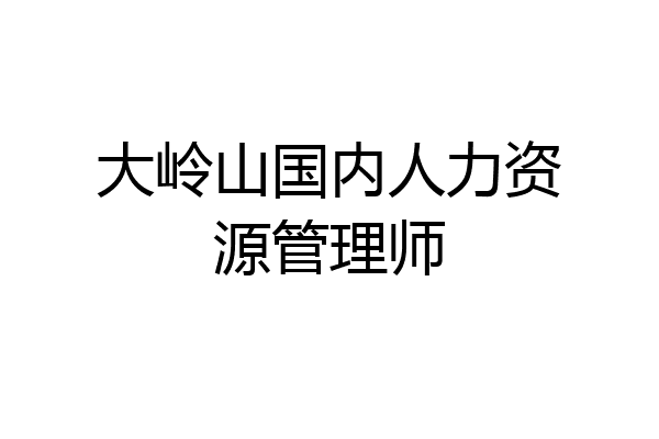 大岭山国内人力资源管理师