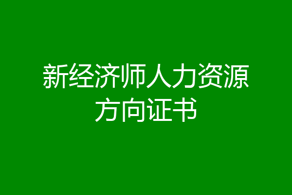 新经济师人力资源方向证书