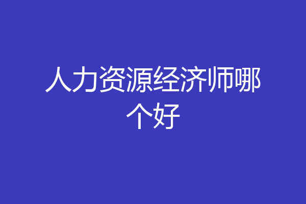 人力资源经济师哪个好