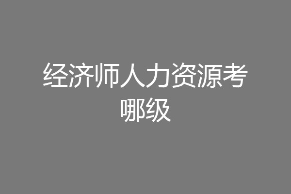 经济师人力资源考哪级
