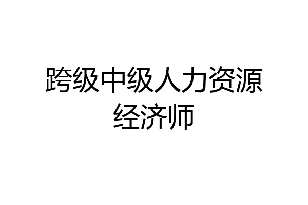 跨级中级人力资源经济师