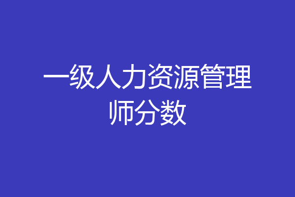 一级人力资源管理师分数