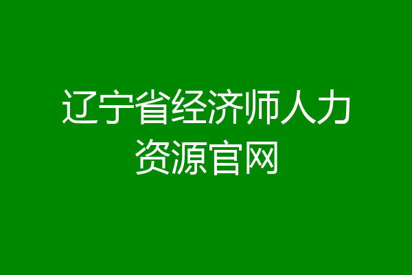 辽宁省经济师人力资源官网