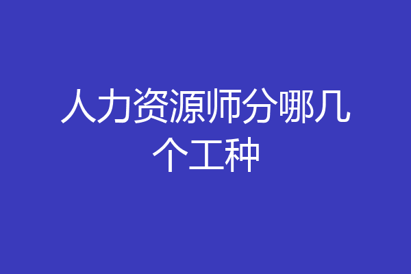 人力资源师分哪几个工种