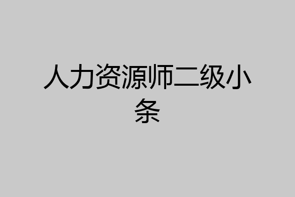 人力资源师二级小条