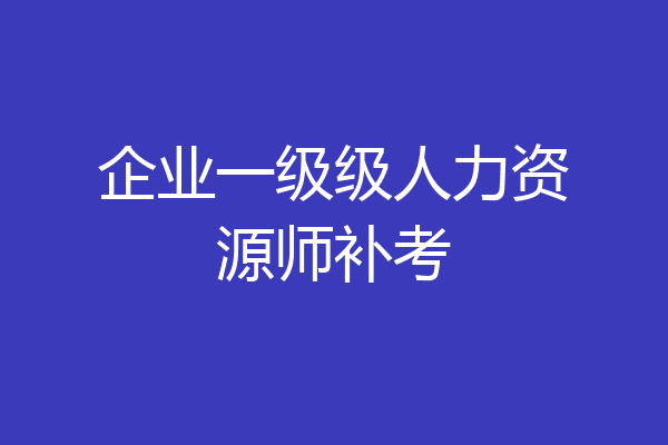 企业一级级人力资源师补考