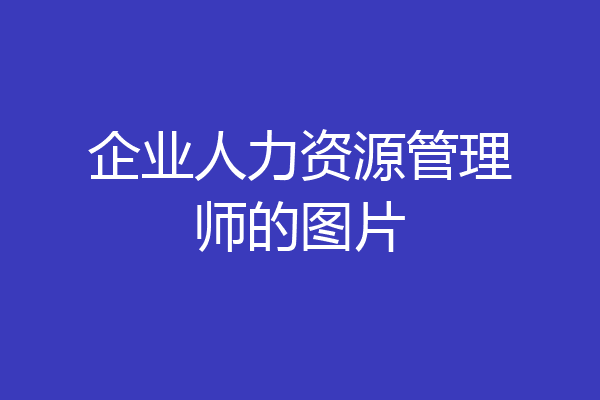 企业人力资源管理师的图片