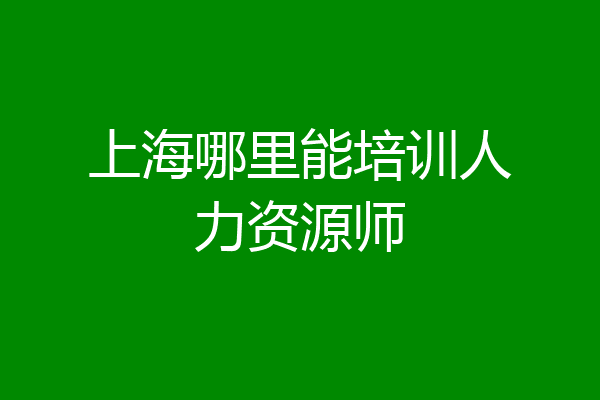 上海哪里能培训人力资源师