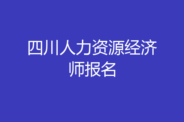 四川人力资源经济师报名