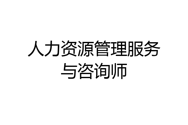 人力资源管理服务与咨询师
