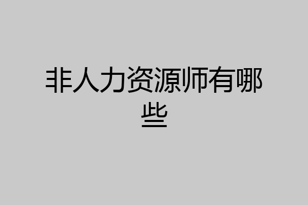 非人力资源师有哪些