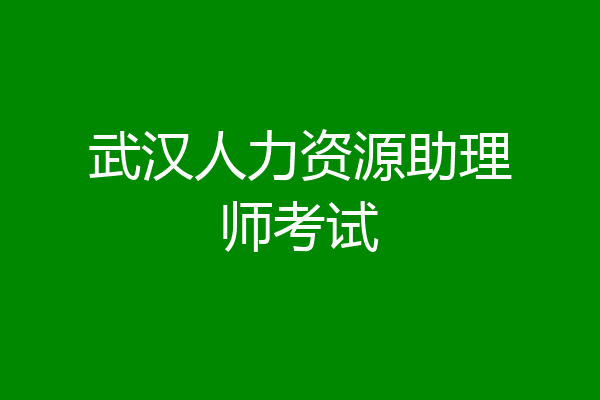 武汉人力资源助理师考试