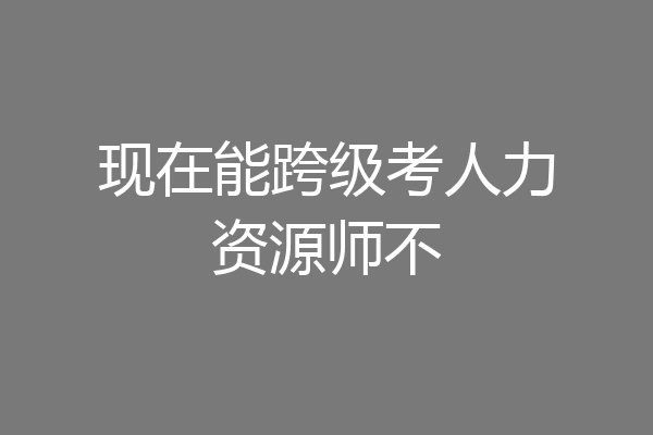 现在能跨级考人力资源师不