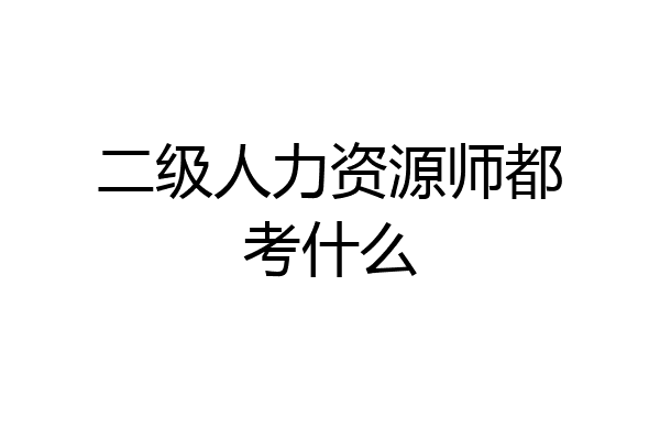 二级人力资源师都考什么