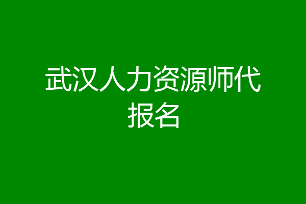 武汉人力资源师代报名