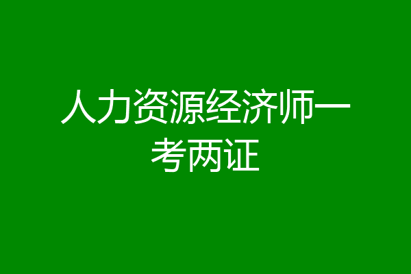 人力资源经济师一考两证
