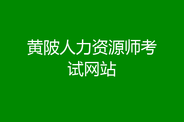 黄陂人力资源师考试网站