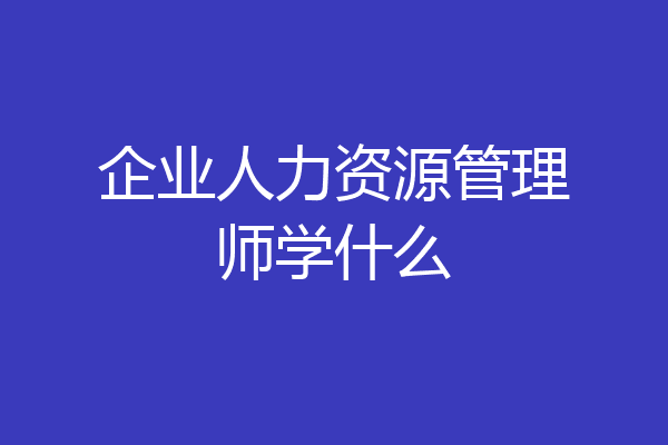企业人力资源管理师学什么