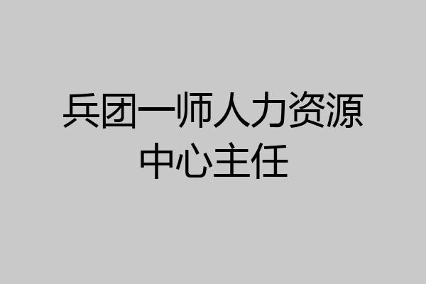 兵团一师人力资源中心主任