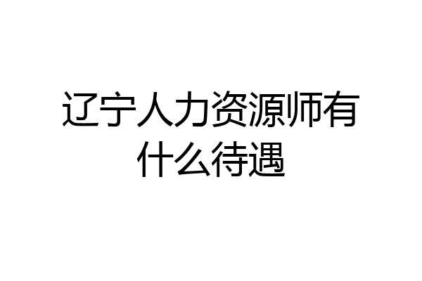 辽宁人力资源师有什么待遇