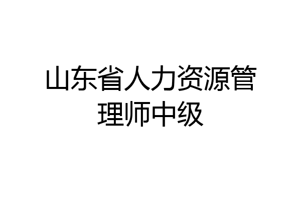 山东省人力资源管理师中级