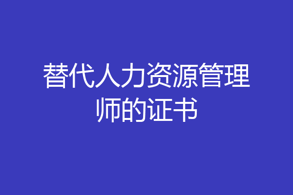 替代人力资源管理师的证书