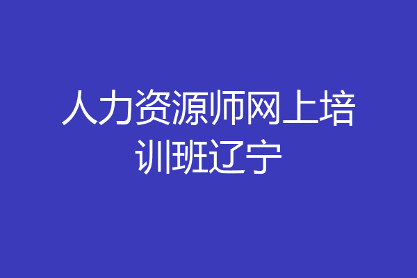 人力资源师网上培训班辽宁