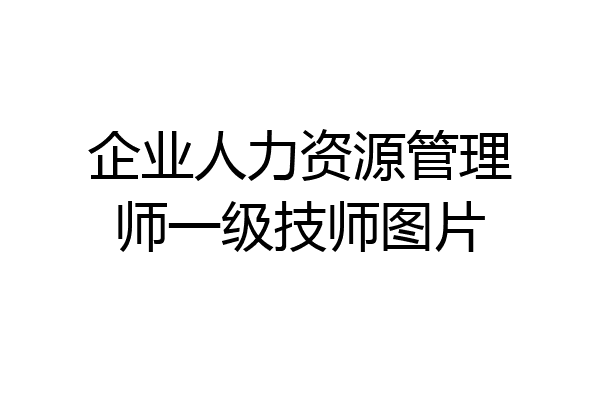 企业人力资源管理师一级技师图片