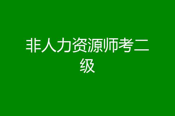 非人力资源师考二级