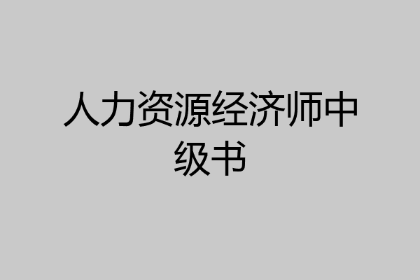人力资源经济师中级书