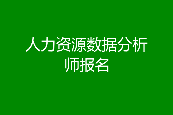 人力资源数据分析师报名