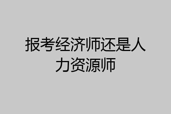 报考经济师还是人力资源师