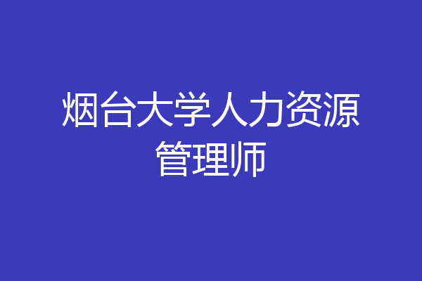 烟台大学人力资源管理师